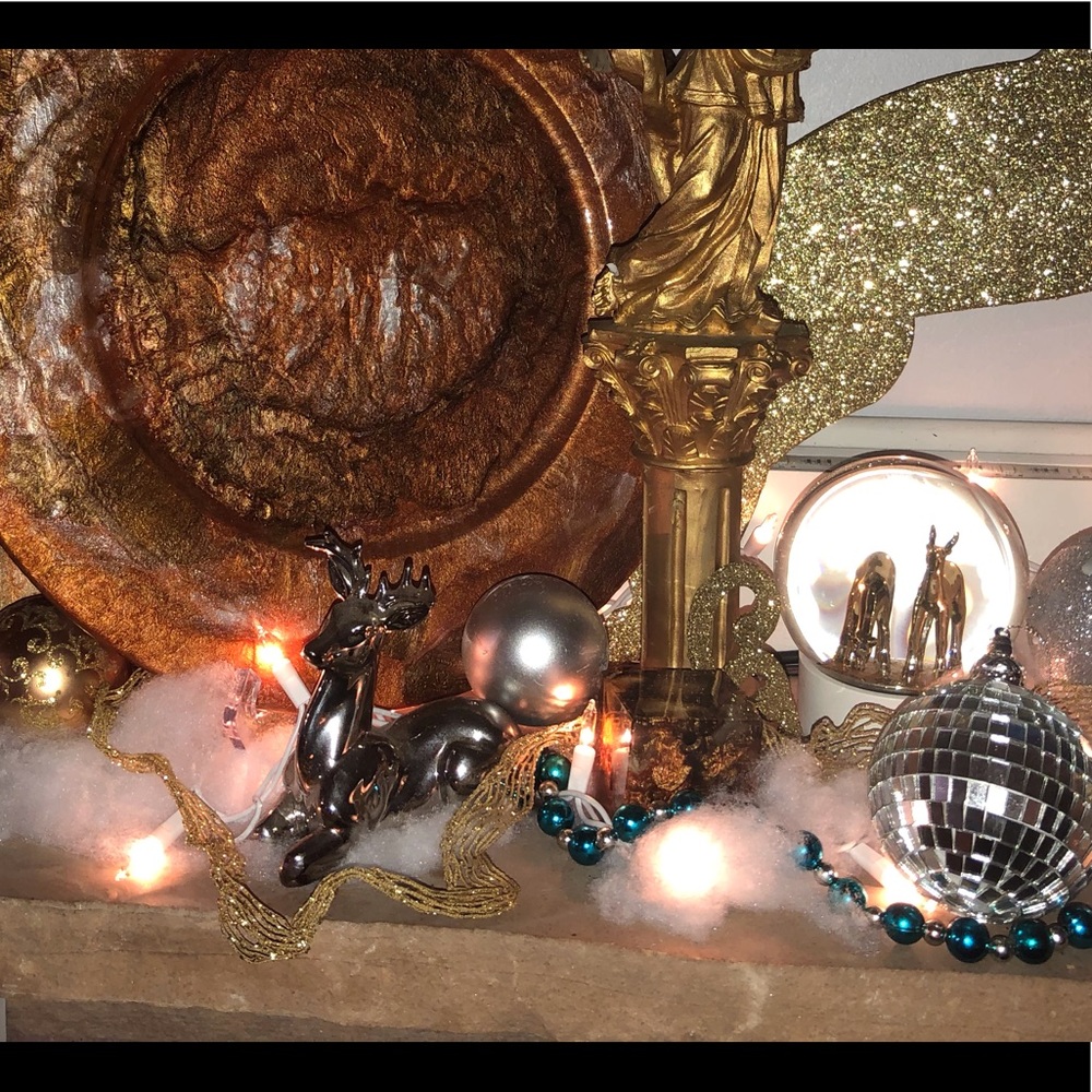 Original Bronze/Copper Resin Art Charger Plate